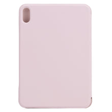 For iPad mini 6 Horizontal Flip Ultra-thin Fixed Buckle Magnetic PU Tablet Case With Three-folding Holder & Sleep / Wake-up Function(Pink)