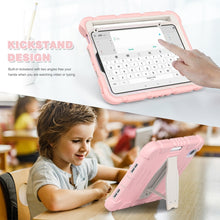 For iPad mini 6 3-Layer Protection Screen Frame + PC + Silicone Shockproof Combination Tablet Case with Holder(Cherry Blossoms Pink)