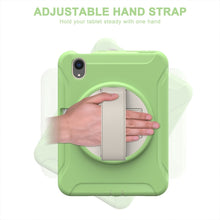 For iPad mini 6 360 Degree Rotation PC + TPU Protective Tablet Case with Holder & Hand-strap(Matcha Green)