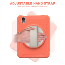 For iPad mini 6 360 Degree Rotation PC + TPU Protective Tablet Case with Holder & Hand-strap(Coral Orange)