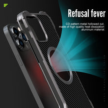 For iPhone 13 R-JUST RJ51 Hollow Shockproof Metal Protective Case(Dark Grey)