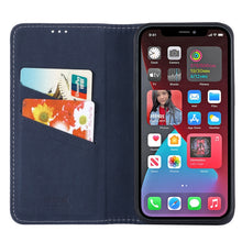 For iPhone 13 Pro Max GEBEI PU+TPU Horizontal Flip Protective Case with Holder & Card Slots (Blue)