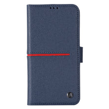 For iPhone 13 Pro Max GEBEI Top-grain Leather Horizontal Flip Protective Case with Holder & Card Slots & Wallet & Photo Frame (Blue)