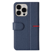 For iPhone 13 Pro Max GEBEI Top-grain Leather Horizontal Flip Protective Case with Holder & Card Slots & Wallet & Photo Frame (Blue)