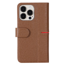 For iPhone 13 Pro Max GEBEI Top-grain Leather Horizontal Flip Protective Case with Holder & Card Slots & Wallet & Photo Frame (Brown)