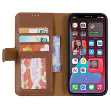 For iPhone 13 Pro Max GEBEI Top-grain Leather Horizontal Flip Protective Case with Holder & Card Slots & Wallet & Photo Frame (Brown)