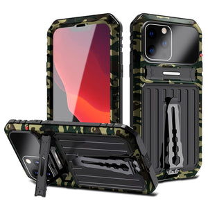 For iPhone 12 Pro Max Armor Shockproof Splash-proof Dust-proof Phone Case with Holder(Camouflage)
