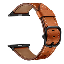 Leather Watch Band For Apple Watch Series 8&7 41mm / SE 2&6&SE&5&4 40mm / 3&2&1 38mm(Brown)
