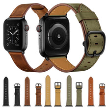 Leather Watch Band For Apple Watch Series 8&7 41mm / SE 2&6&SE&5&4 40mm / 3&2&1 38mm(Black)