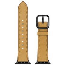 Leather Watch Band For Apple Watch Ultra 49mm / Series 8&7 45mm / SE 2&6&SE&5&4 44mm / 3&2&1 42mm(Yellow Frosted)