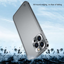 For iPhone 13 mini Metal Frame Frosted PC Shockproof Phone Case (Ocean Blue)