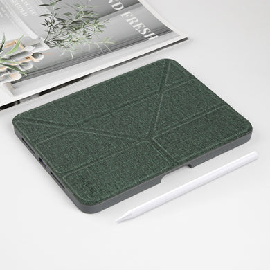 For iPad mini 6 Mutural Multi-fold Smart Leather Tablet Case(Dark Green)