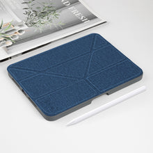 For iPad mini 6 Mutural Multi-fold Smart Leather Tablet Case(Blue)