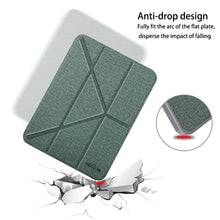 For iPad mini 6 Mutural Multi-fold Smart Leather Tablet Case(Dark Green)