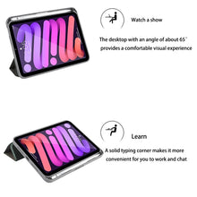 For iPad mini 6 Mutural Multi-fold Smart Leather Tablet Case(Dark Green)