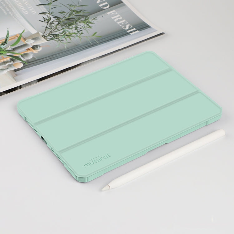 For iPad mini 6 Mutural Pinyue Series Horizontal Flip Tablet Case with Holder & Pen Slot & Sleep / Wake-up Function(Mint Green)