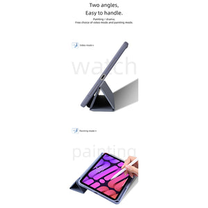 For iPad mini 6 Mutural Pinyue Series Horizontal Flip Tablet Case with Holder & Pen Slot & Sleep / Wake-up Function(Purple)
