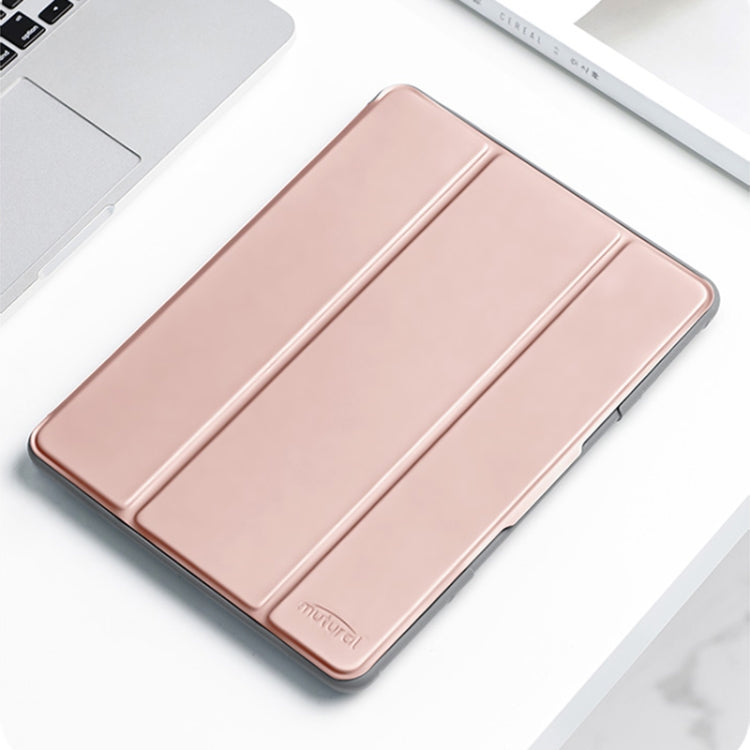 For iPad mini 6 Mutural Horizontal Flip Tablet Case with Holder & Pen Slot(Rose Gold)