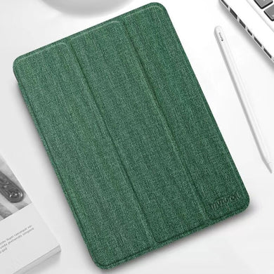 For iPad mini 6 Mutural YASHI Series Cloth Pattern Texture Horizontal Flip Tablet Case(Green)