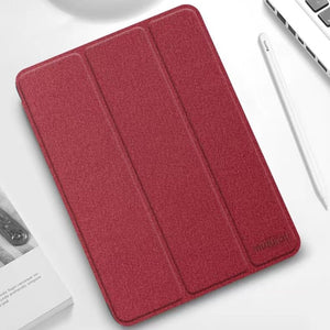 For iPad mini 6 Mutural YASHI Series Cloth Pattern Texture Horizontal Flip Tablet Case(Red)