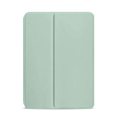 For iPad mini 6 Pure Color Dual-Folding Horizontal Flip Leather Tablet Case with Holder & Sleep / Wake-up Function(Green)