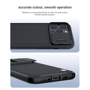 For iPhone 13 Pro NILLKIN Texture Pro PC + TPU Camshield Phone Protective Case (Black)