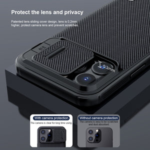 For iPhone 13 Pro NILLKIN Texture Pro PC + TPU Camshield Phone Protective Case (Black)