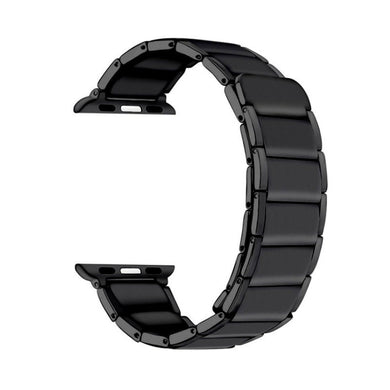 Bamboo Joint Magnetic Steel Watch Band For Apple Watch Series 8&7 41mm / SE 2&6&SE&5&4 40mm / 3&2&1 38mm(Black)