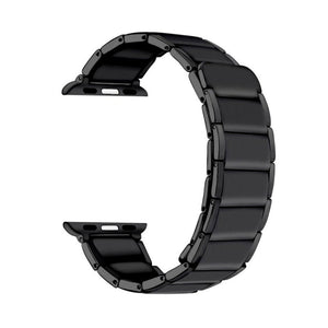 Bamboo Joint Magnetic Steel Watch Band For Apple Watch Series 8&7 41mm / SE 2&6&SE&5&4 40mm / 3&2&1 38mm(Black)