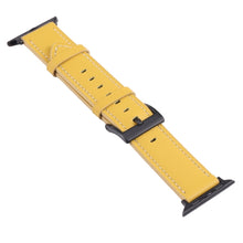 Leather Watch Band For Apple Watch Ultra 49mm / Series 8&7 45mm / SE 2&6&SE&5&4 44mm / 3&2&1 42mm(Yellow)