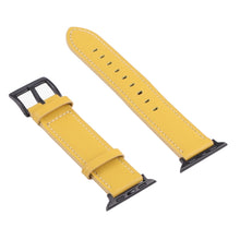 Leather Watch Band For Apple Watch Ultra 49mm / Series 8&7 45mm / SE 2&6&SE&5&4 44mm / 3&2&1 42mm(Yellow)