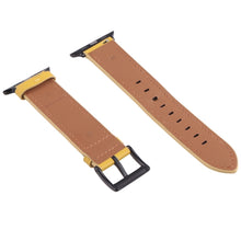 Leather Watch Band For Apple Watch Ultra 49mm / Series 8&7 45mm / SE 2&6&SE&5&4 44mm / 3&2&1 42mm(Yellow)