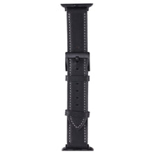 Leather Watch Band For Apple Watch Ultra 49mm / Series 8&7 45mm / SE 2&6&SE&5&4 44mm / 3&2&1 42mm(Black)