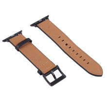 Leather Watch Band For Apple Watch Ultra 49mm / Series 8&7 45mm / SE 2&6&SE&5&4 44mm / 3&2&1 42mm(Black)