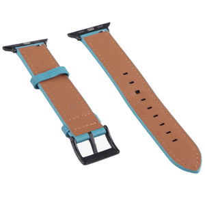 Leather Watch Band For Apple Watch Ultra 49mm / Series 8&7 45mm / SE 2&6&SE&5&4 44mm / 3&2&1 42mm(Blue)