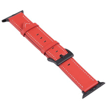 Leather Watch Band For Apple Watch Ultra 49mm / Series 8&7 45mm / SE 2&6&SE&5&4 44mm / 3&2&1 42mm(Red)