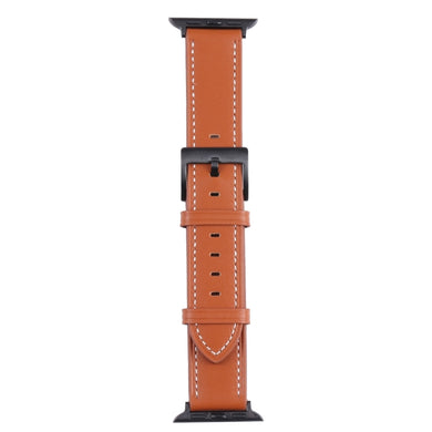 Leather Watch Band For Apple Watch Series 8&7 41mm / SE 2&6&SE&5&4 40mm / 3&2&1 38mm(Orange)