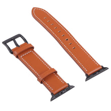 Leather Watch Band For Apple Watch Series 8&7 41mm / SE 2&6&SE&5&4 40mm / 3&2&1 38mm(Orange)