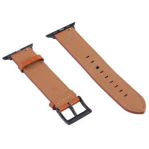 Leather Watch Band For Apple Watch Series 8&7 41mm / SE 2&6&SE&5&4 40mm / 3&2&1 38mm(Orange)