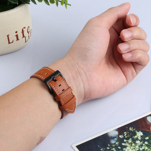 Leather Watch Band For Apple Watch Series 8&7 41mm / SE 2&6&SE&5&4 40mm / 3&2&1 38mm(Orange)