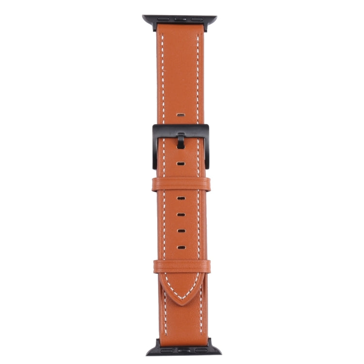 Leather Watch Band For Apple Watch Series 8&7 41mm / SE 2&6&SE&5&4 40mm / 3&2&1 38mm(Orange)