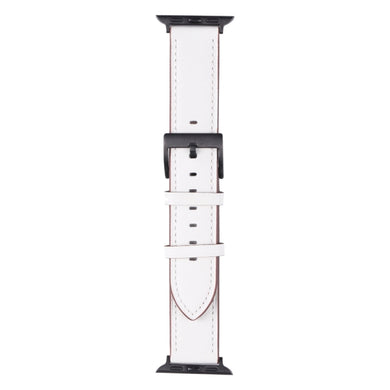 Leather Watch Band For Apple Watch Series 8&7 41mm / SE 2&6&SE&5&4 40mm / 3&2&1 38mm(White)