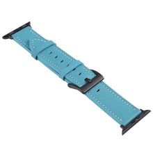 Leather Watch Band For Apple Watch Series 8&7 41mm / SE 2&6&SE&5&4 40mm / 3&2&1 38mm(Blue)