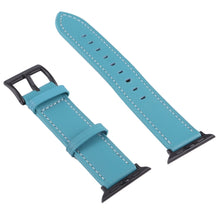 Leather Watch Band For Apple Watch Series 8&7 41mm / SE 2&6&SE&5&4 40mm / 3&2&1 38mm(Blue)