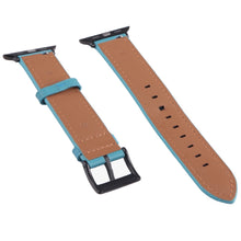 Leather Watch Band For Apple Watch Series 8&7 41mm / SE 2&6&SE&5&4 40mm / 3&2&1 38mm(Blue)