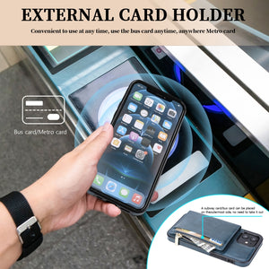For iPhone 12 mini Zipper Wallet Bag PU Back Cover Shockrpoof Phone Case with Holder & Card Slots & Wallet (Blue)