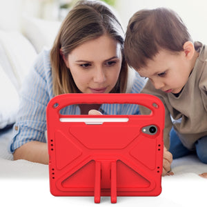 For iPad mini 6 Handle Portable EVA Shockproof Tablet Case with Triangle Holder(Red)