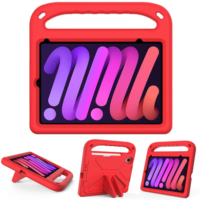 For iPad mini 6 Handle Portable EVA Shockproof Tablet Case with Triangle Holder(Red)