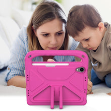 For iPad mini 6 Handle Portable EVA Shockproof Tablet Case with Triangle Holder(Rose Red)