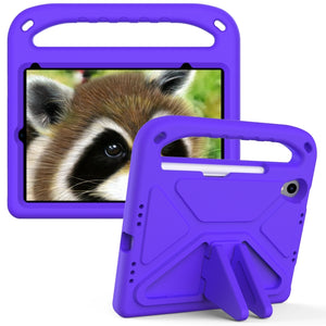 For iPad mini 6 Handle Portable EVA Shockproof Tablet Case with Triangle Holder(Purple)